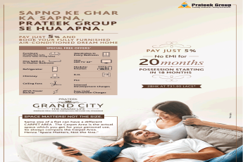 Pay just 5% & no EMI for 20 months at Prateek Grand City in Ghaziabad